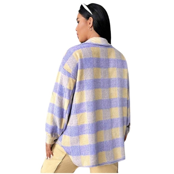 💜 PLUS Plaid Shacket 💜 - Picture 2 of 5